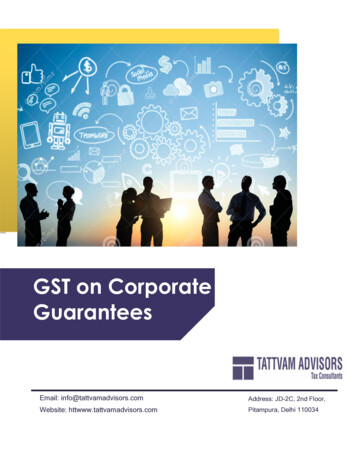 GST On Corporate Guarantees - CONSULTEASE 