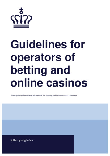 Guidelines For Operators Of Betting And Online Casinos