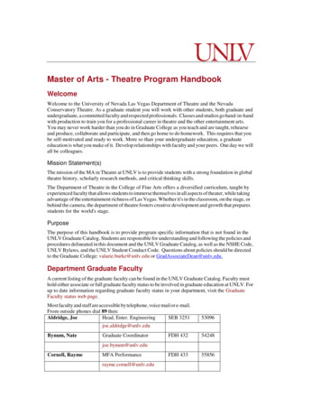 Master Of Arts - Theatre Program Handbook