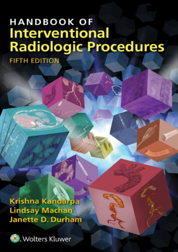 Handbook Of Interventional Radiologic Procedures 5th Ed By .