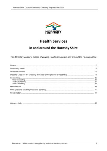 Health Services In And Around Hornsby Shire