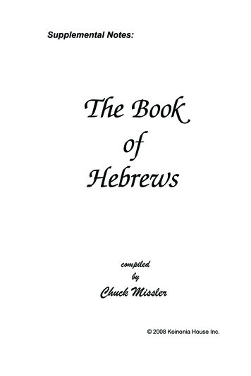 The Book Of Hebrews - Weebly