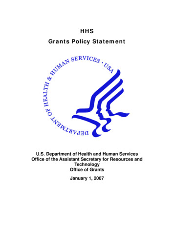 Grants Policy Statment - HHS.gov