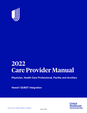 2022 Care Provider Manual