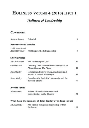 Holiness & Leadership - Wesley House
