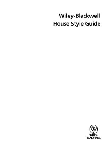 Wiley-Blackwell House Style Guide