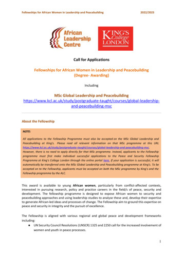 Call For Applications Fellowships For African Women In Leadership And .