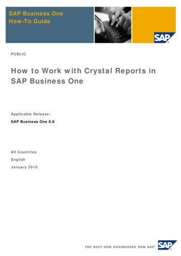 How To Work With Crystal Reports In SAP Business One