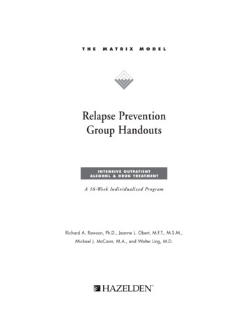 Relapse Prevention Group Handouts