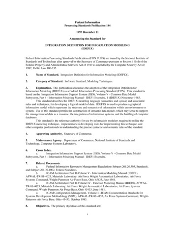 Federal Information Processing Standards Publication 184 1993 . - IDEF