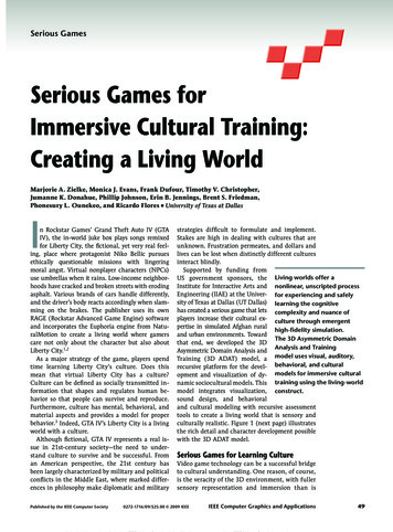 Serious Games For Immersive Cultural Training: Creating A .