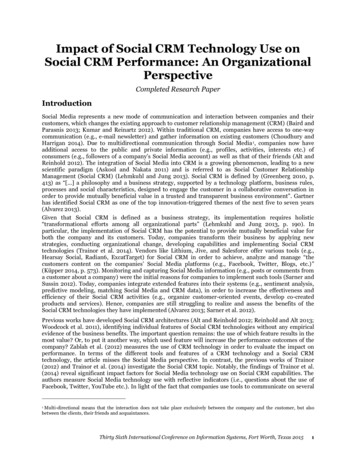 Impact Of Social CRM Technology Use On Social CRM Performance
