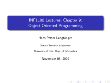 INF1100 Lectures, Chapter 9: Object-Oriented Programming