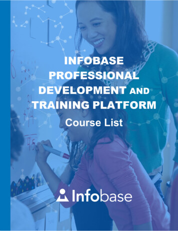 INFOBASE PROFESSIONAL DEVELOPMENT AND