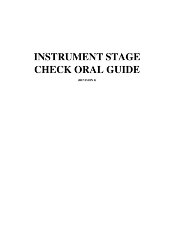 INSTRUMENT STAGE CHECK ORAL GUIDE - Become A 