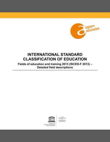 INTERNATIONAL STANDARD CLASSIFICATION OF EDUCATION