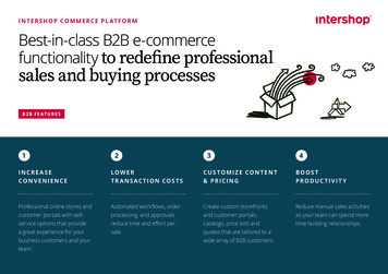 Best-in-class B2B E-commerce Functionality To Redefine Professional .