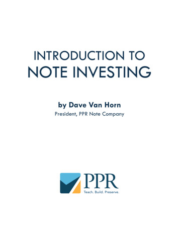 IntroductIon To Note InvestIng