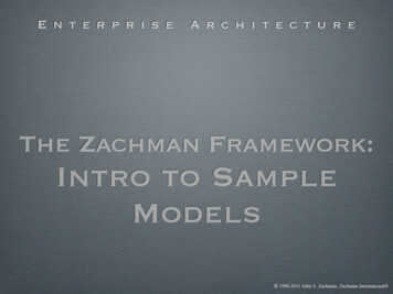 The Zachman Framework: Intro To Sample Models