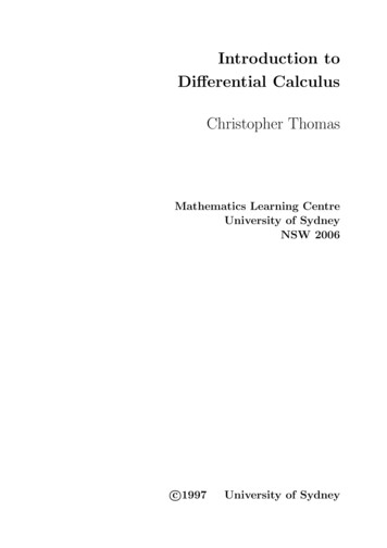 Introduction To Differential Calculus - University Of Sydney