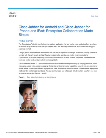 Cisco Jabber For Android And Cisco Jabber For . - Winncom Technologies