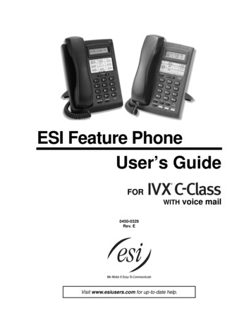 ESI Feature Phone User's Guide - Odum Tele-Comm
