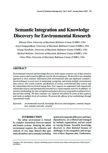 Semantic Integration And Knowledge Discovery For Environmental Research