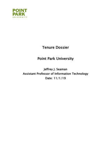 Tenure Dossier Point Park University