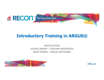 Introductory Training In ARGUS - ICSC
