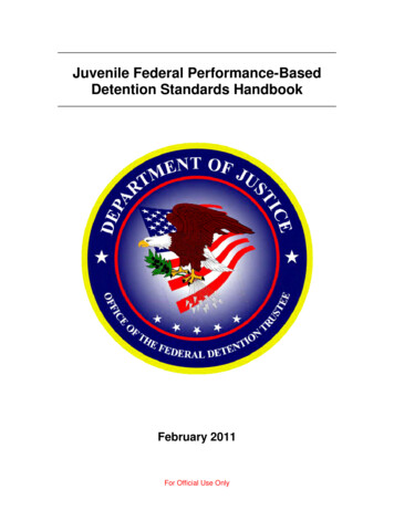 Juvenile Federal Performance-Based Detention Standards Handbook