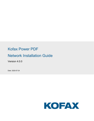 Kofax Power PDF Advanced - Network Installation Guide