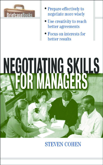 Negotiating Skills For Managers - MEC