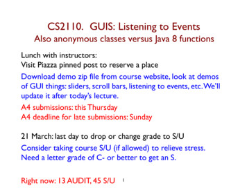 CS2110. GUIS: Listening To Events - Cornell University