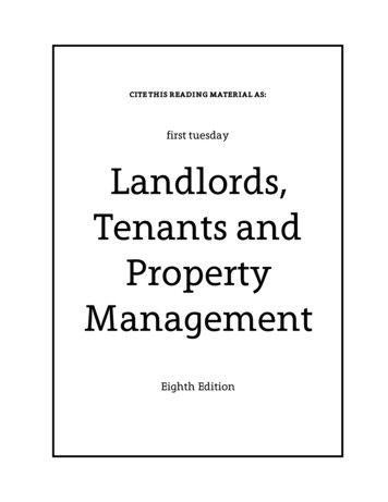Landlords, Tenants And Property Management Book
