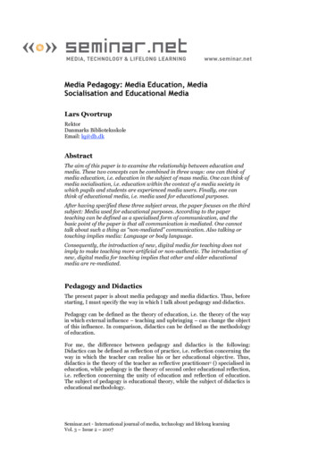 Media Pedagogy: Media Education, Media Socialisation 