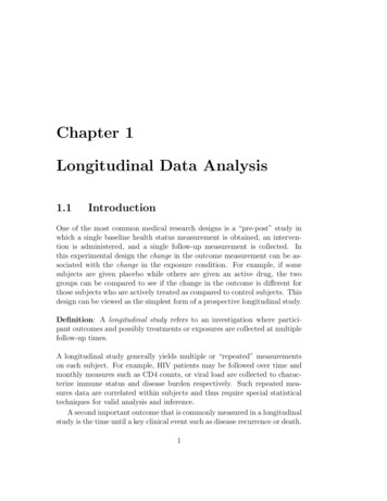 Chapter 1 Longitudinal Data Analysis - University Of Washington