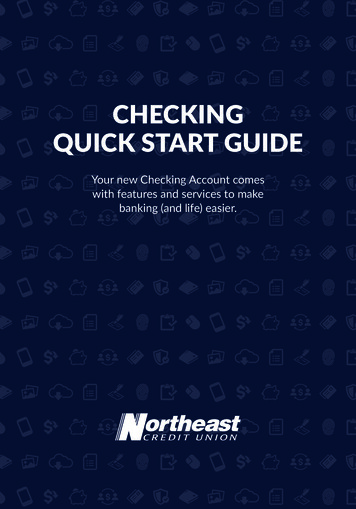 CHECKING QUICK START GUIDE