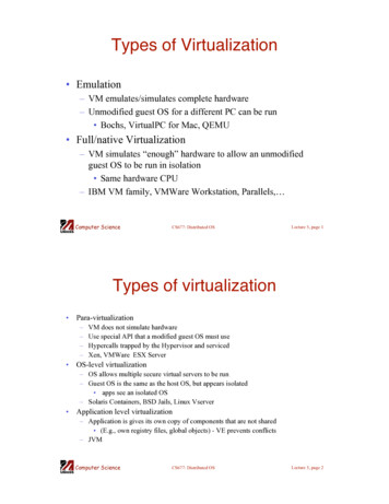 Types Of Virtualization Types Of Virtualization