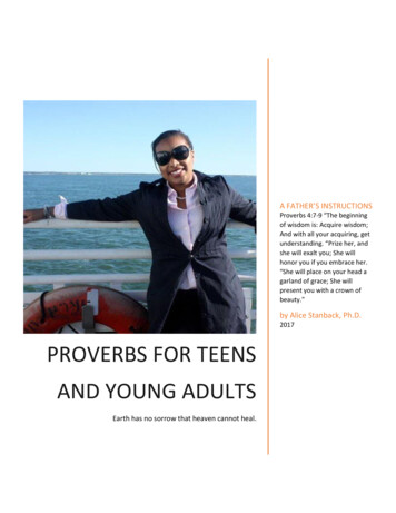 Proverbs For Teens And Young Adults - Dr. Stanback's Free .
