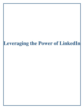 Leveraging The Power Of LinkedIn - Yale University