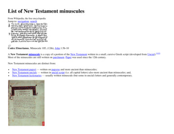 List Of New Testament Minuscules - Holy_Bible_Institute