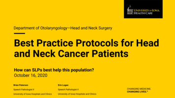 Best Practice Protocols For Head And Neck Cancer Patients