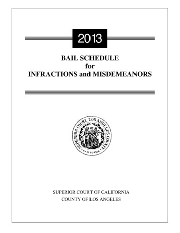 Los Angeles County Bail Schedule - Los Angeles Bail Bonds
