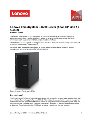 Lenovo ThinkSystem ST550 Server (Xeon SP Gen 1 / Gen 2)