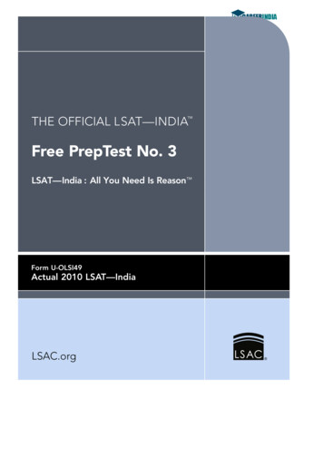 THE OFFICIAL LSAT—INDIA Free PrepTest No. 3 