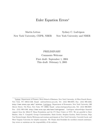 Euler Equation Errors - Wharton Finance
