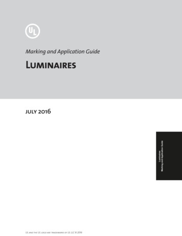 Luminaires Marking And Application Guide UL And 