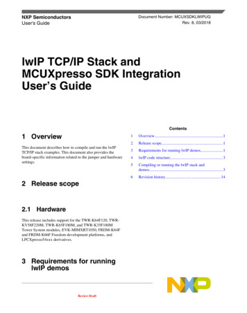 LwIP TCP/IP Stack And MCUXpresso SDK Integration User’s 