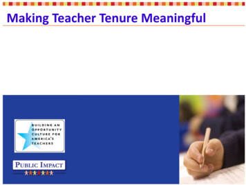 Making Teacher Tenure Meaningful - Public Impact