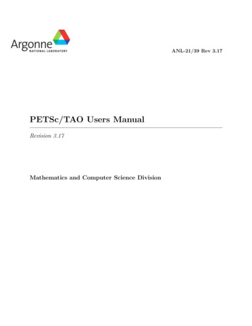 PETSc/TAO Users Manual
